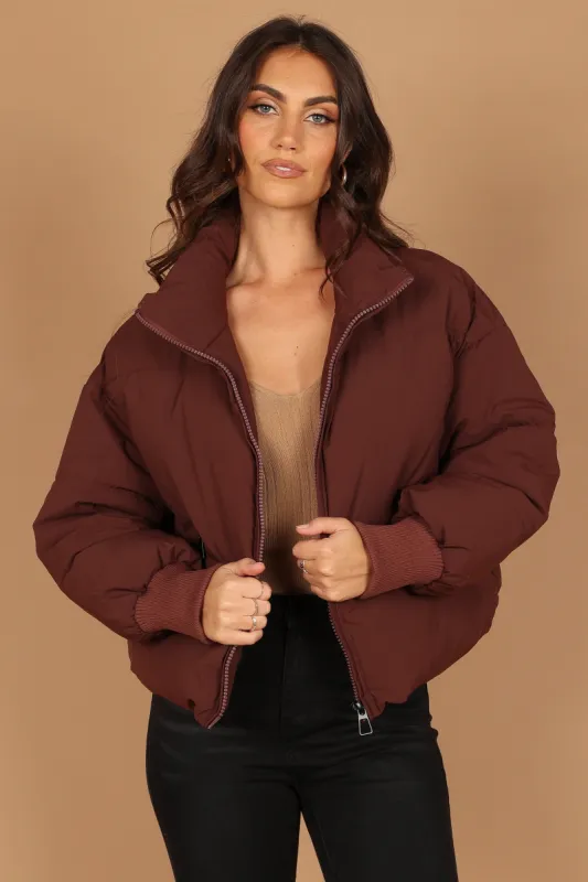 Edric Puffer Jacket - Chocolate Brown sold by Petal & Pup