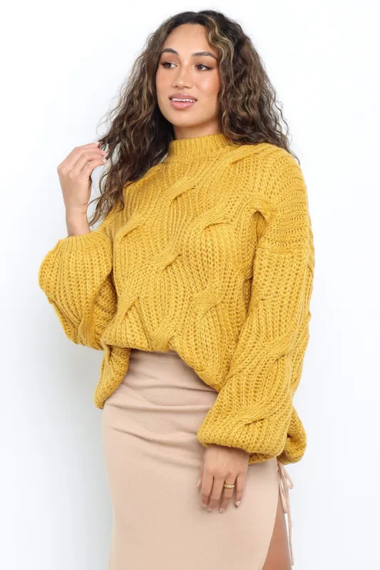 Viterbo Knit Sweater - Mustard sold by Petal & Pup