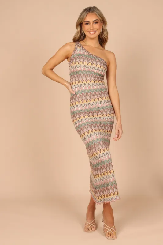Esmere One Shoulder Maxi Dress - Sage Print sold by Petal & Pup