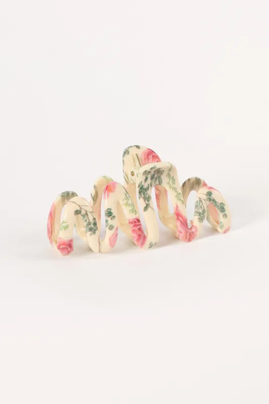 Cambria Floral Hair Clip - White Pink sold by Petal & Pup