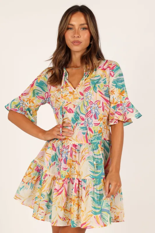 Carry Babydoll Mini Dress - Multi sold by Petal & Pup