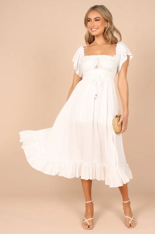 Luis Off Shoulder Maxi Dress - White sold by Petal & Pup