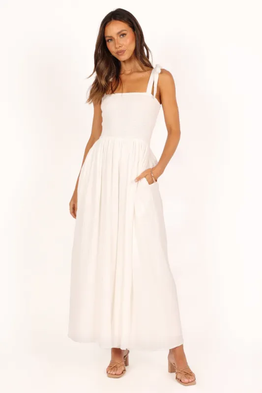 Miles Wide Leg Jumpsuit - White sold by Petal & Pup