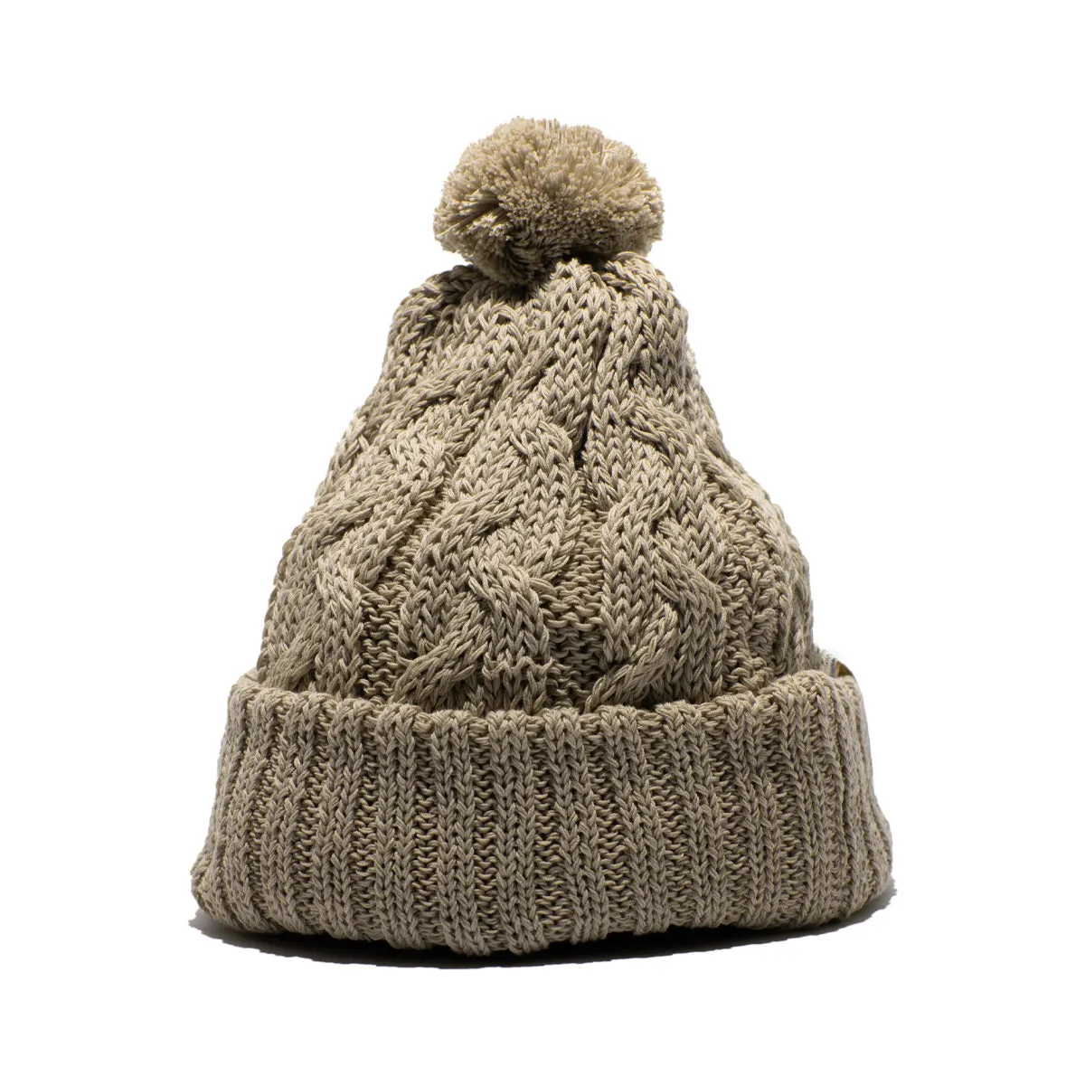 CHUNKY CABLE BEANIE - Beige sold by H.W. Dog & Co