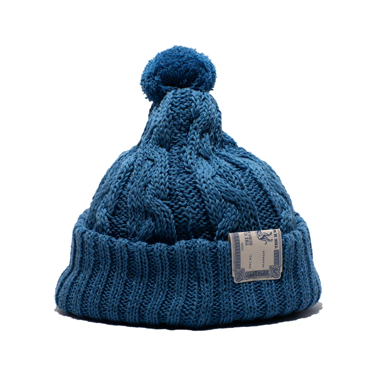 CHUNKY CABLE BEANIE - Blue sold by H.W. Dog & Co product image thumbnail 4