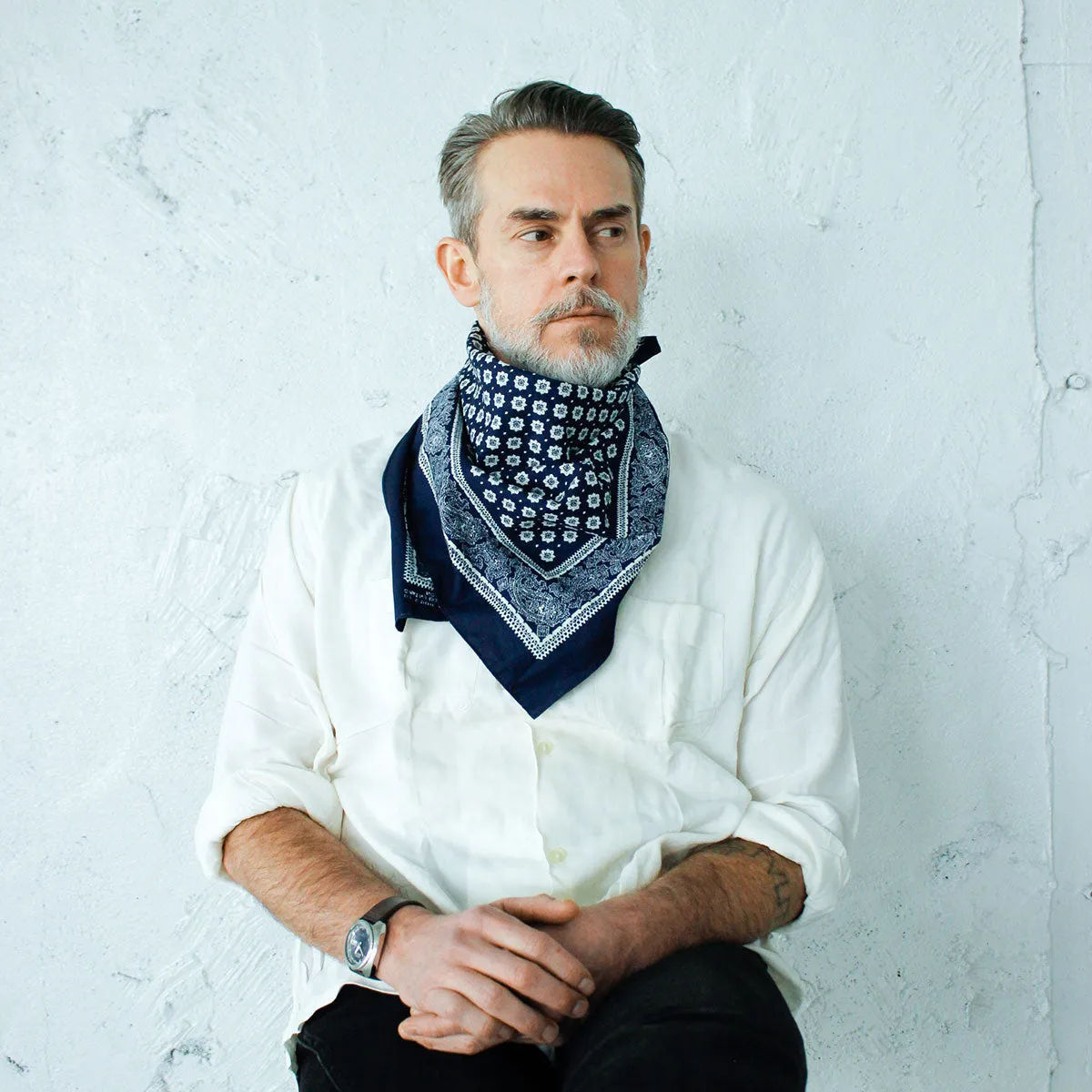 THE H.W.DOG&CO. ORIGINAL BANDANA - Paisley (Indigo 3) sold by H.W. Dog & Co product image thumbnail 2