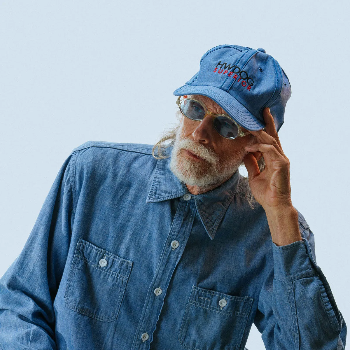CHAMBRAY INSIDEOUT CAP - Blue sold by H.W. Dog & Co product image thumbnail 2