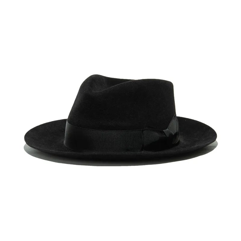 POLKAP RABBIT FUR FELT HAT - Black sold by H.W. Dog & Co