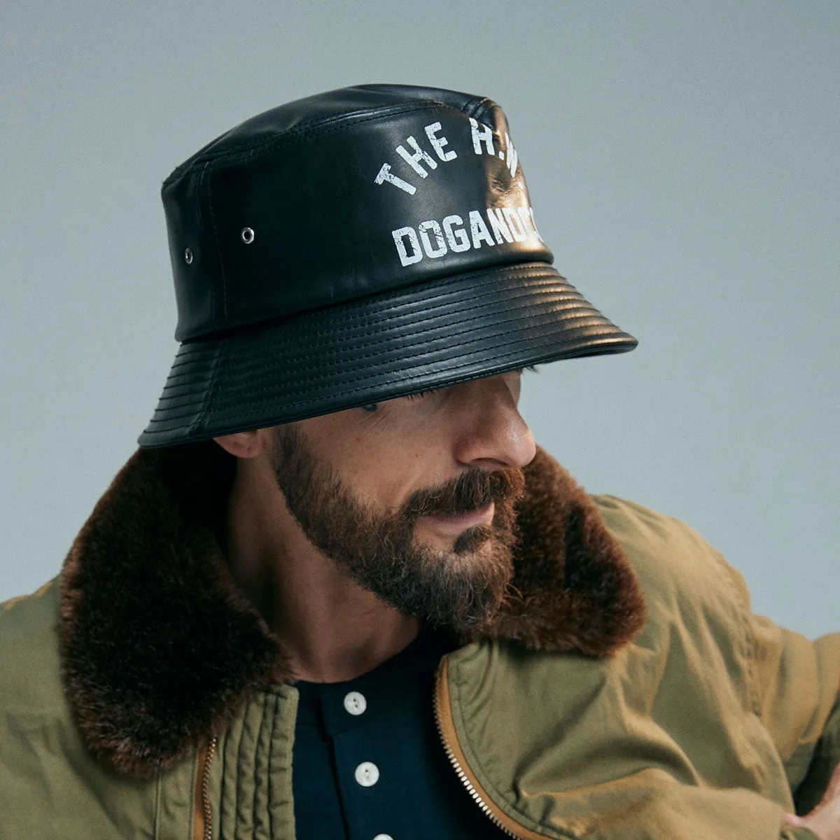 LEATHER HAT - Black sold by H.W. Dog & Co product image thumbnail 2