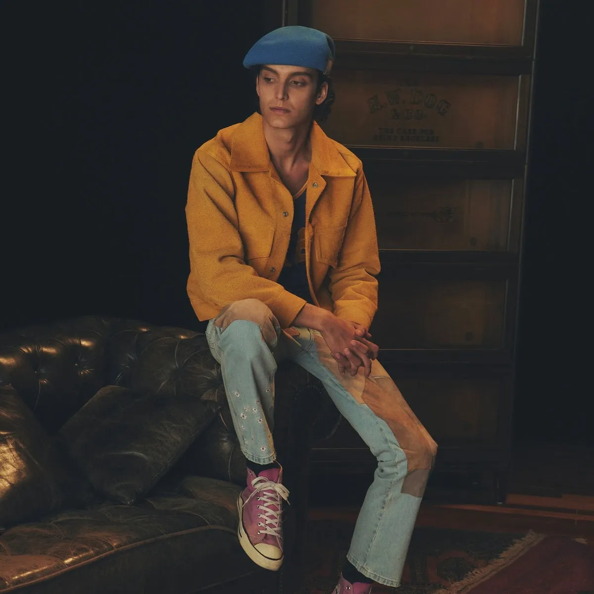 COTTON BASIC BERET - Beige sold by H.W. Dog & Co product image thumbnail 3