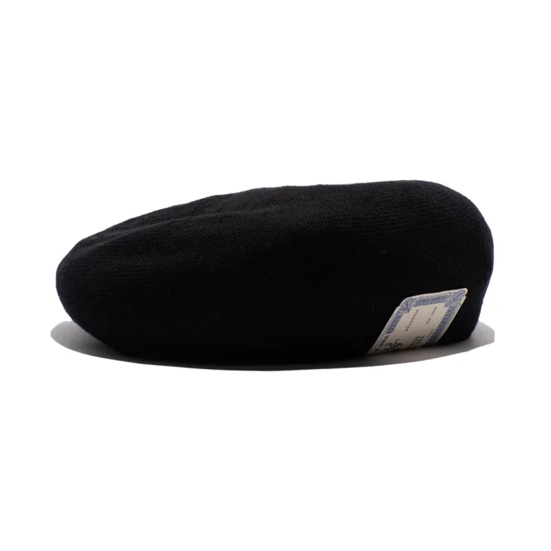COTTON BASIC BERET - Black sold by H.W. Dog & Co