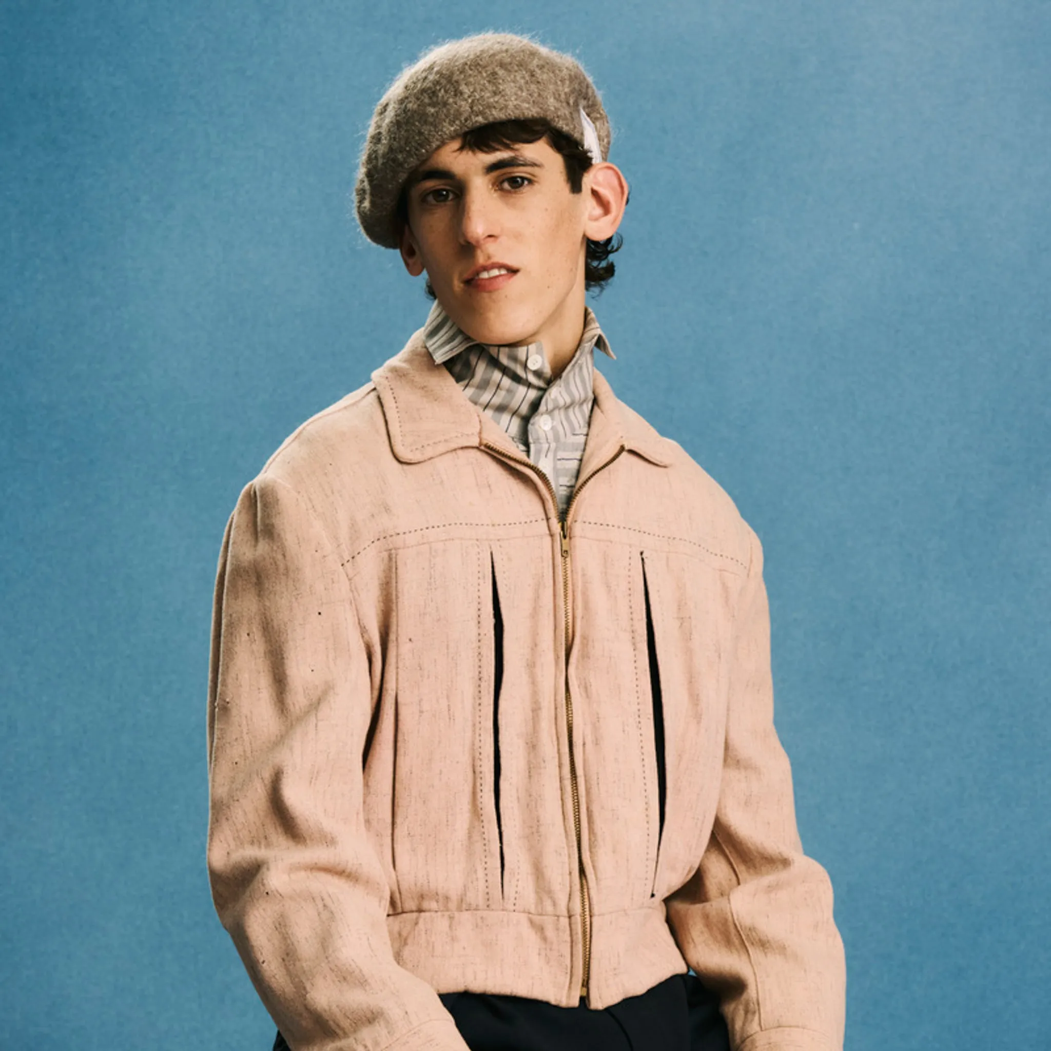 MOHAIR MIX BERET - Beige sold by H.W. Dog & Co product image thumbnail 2