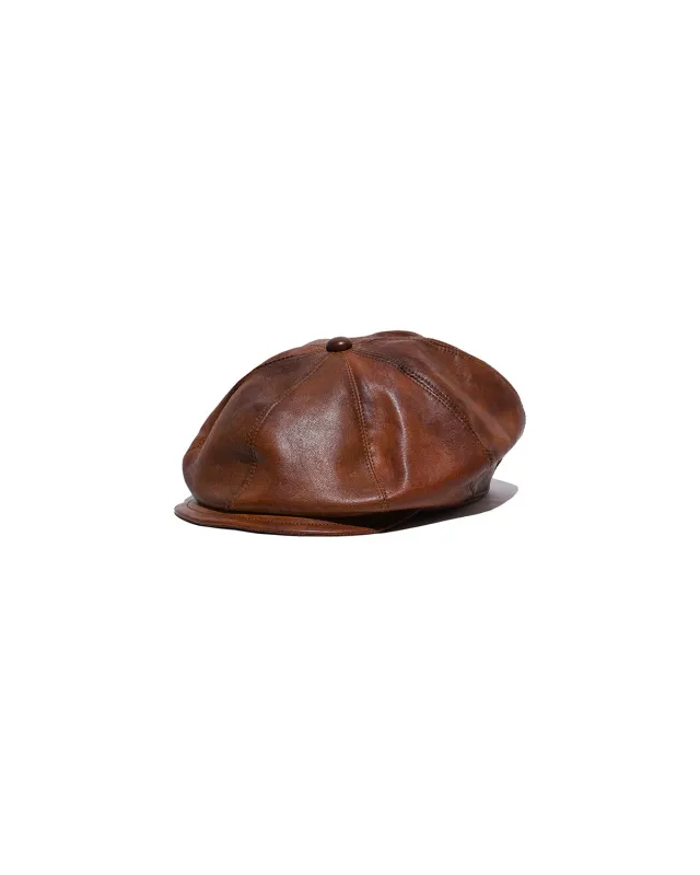 LEATHER PK CAP - Brown made by H.W. Dog & Co