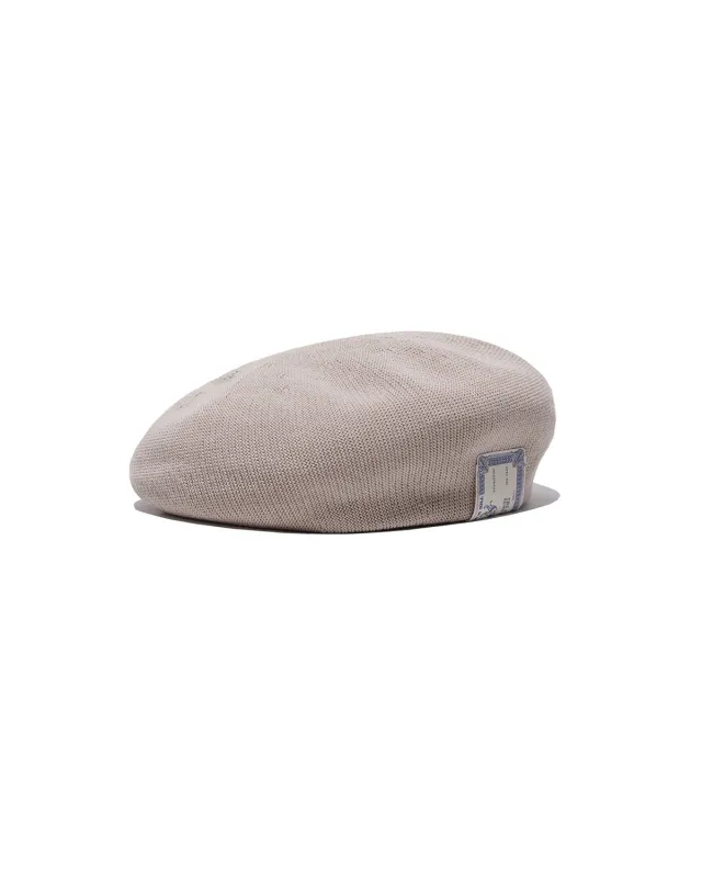 COTTON BIG BERET - Beige made by H.W. Dog & Co