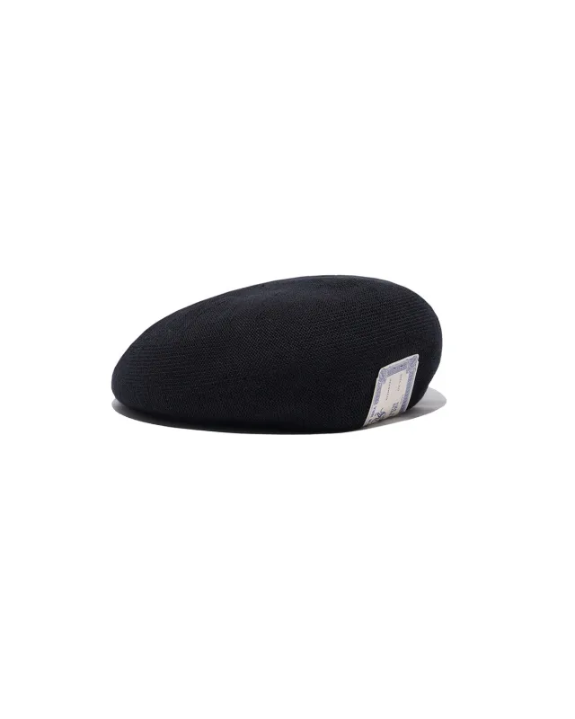COTTON BASIC BERET - Black made by H.W. Dog & Co