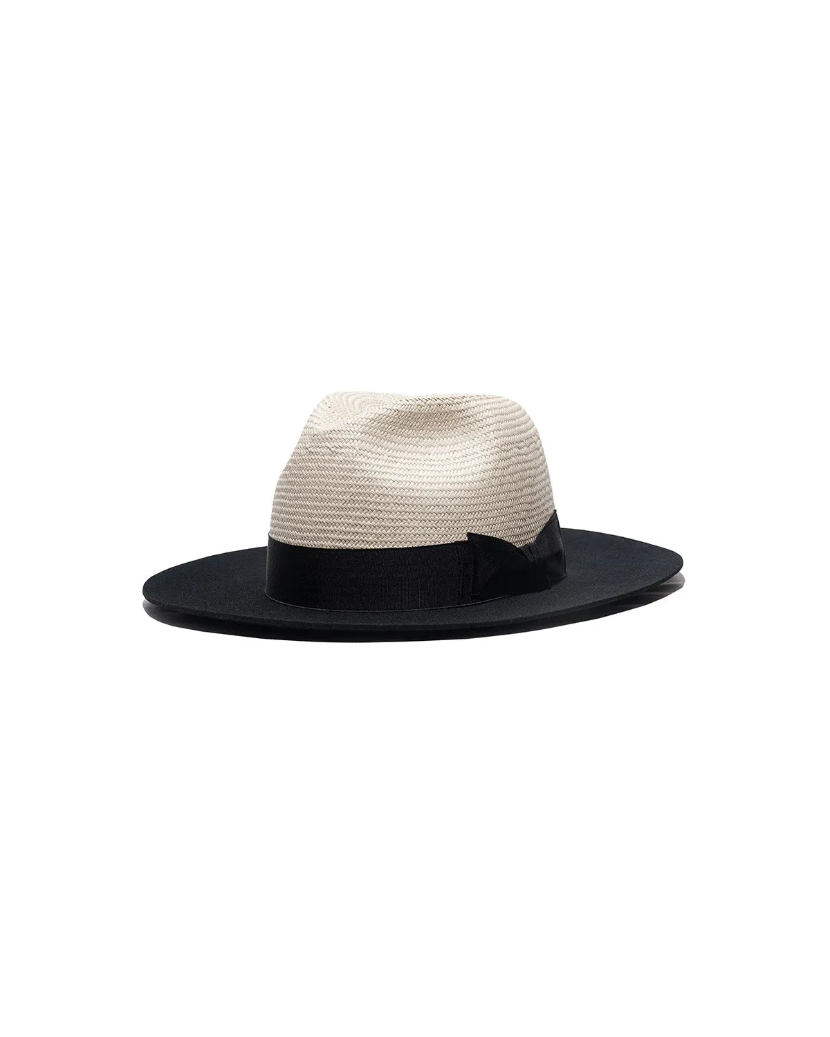 RAFFIA × WOOL FRONT HAT - Natural × Black sold by H.W. Dog & Co