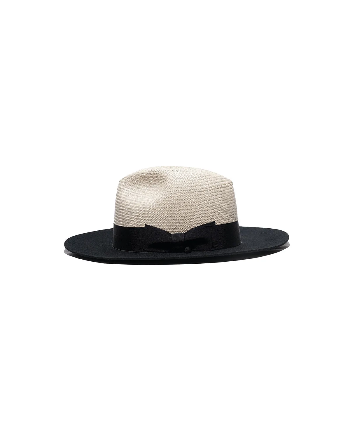 RAFFIA × WOOL FRONT HAT - Natural × Black sold by H.W. Dog & Co product image thumbnail 4