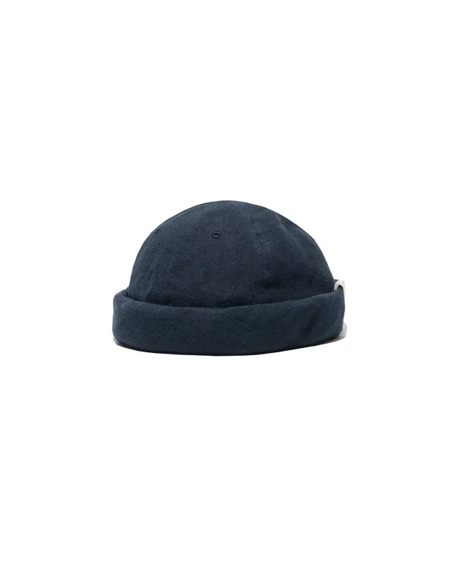 LINEN CANVAS ROLL CAP - Navy made by H.W. Dog & Co