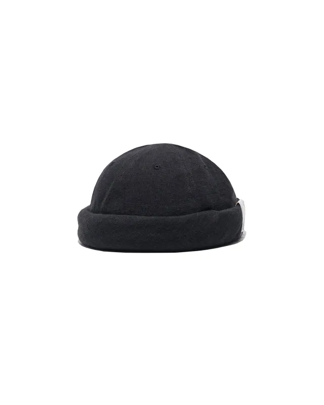 LINEN CANVAS ROLL CAP - Black made by H.W. Dog & Co