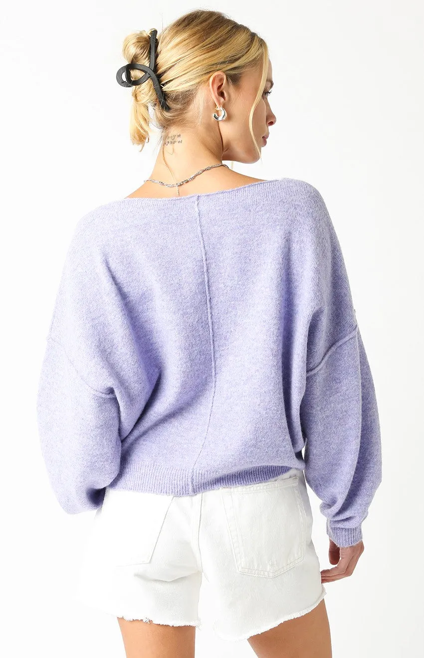 Cecily Lilac Slouchy Pullover Sweater sold by Boho Pink product image thumbnail 3