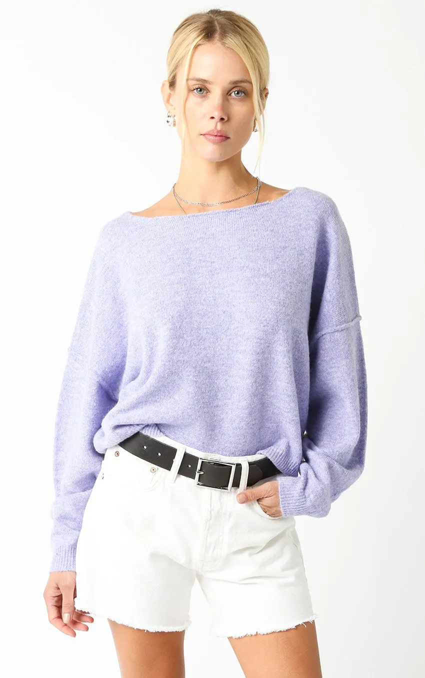 Cecily Lilac Slouchy Pullover Sweater sold by Boho Pink