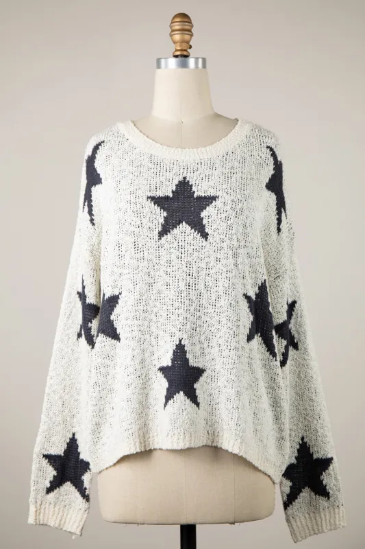 Celestial Ivory Stars Sweater made by Miracle