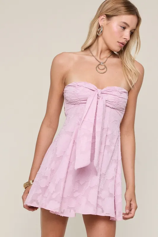 Edina Blush Strapless Mini Dress sold by Boho Pink