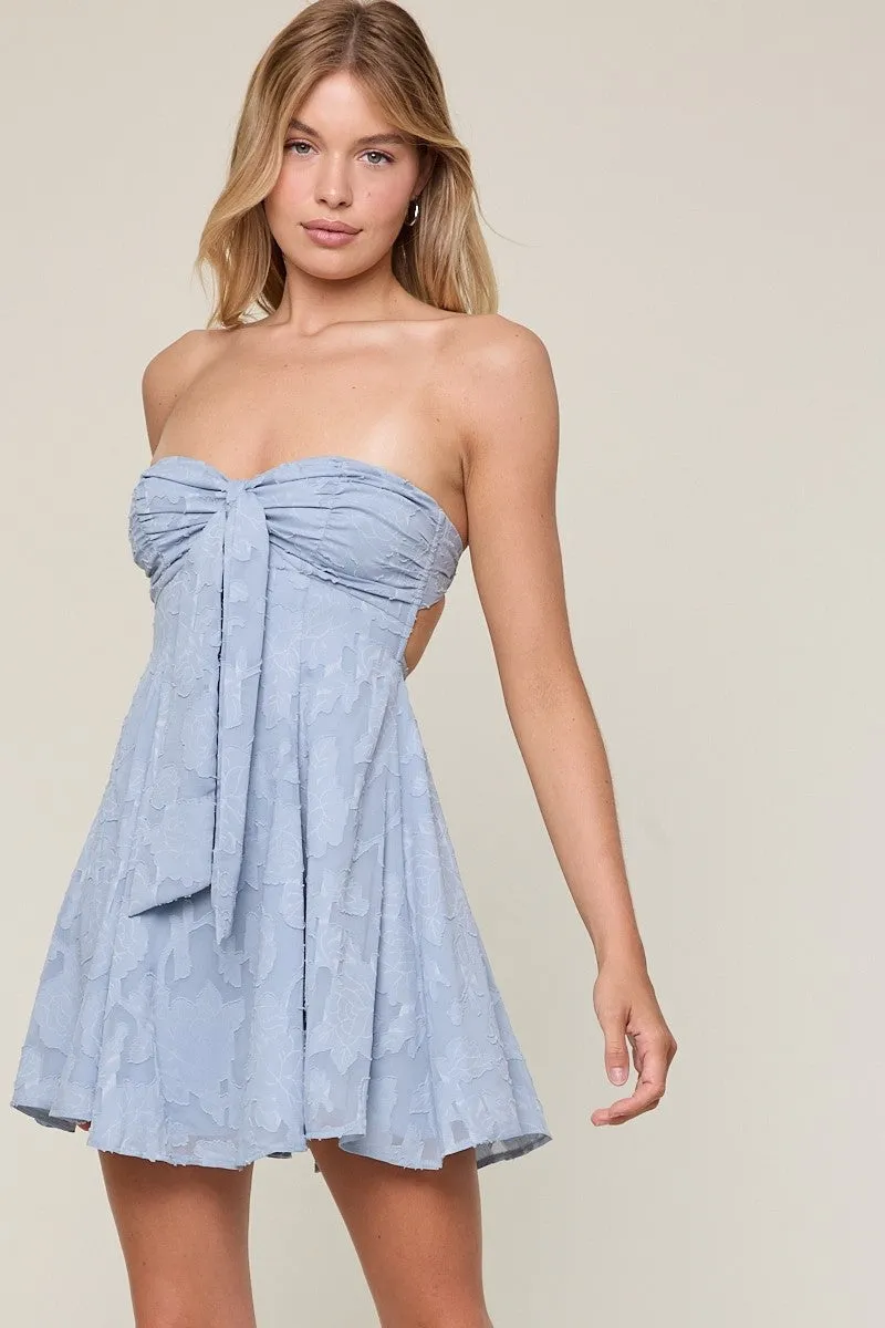 Edina Light Blue Strapless Mini Dress sold by Boho Pink