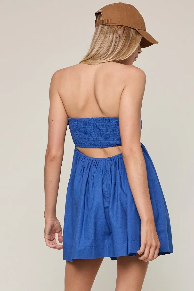 Mckenna Persian Blue Strapless Mini Dress sold by Boho Pink product image thumbnail 3