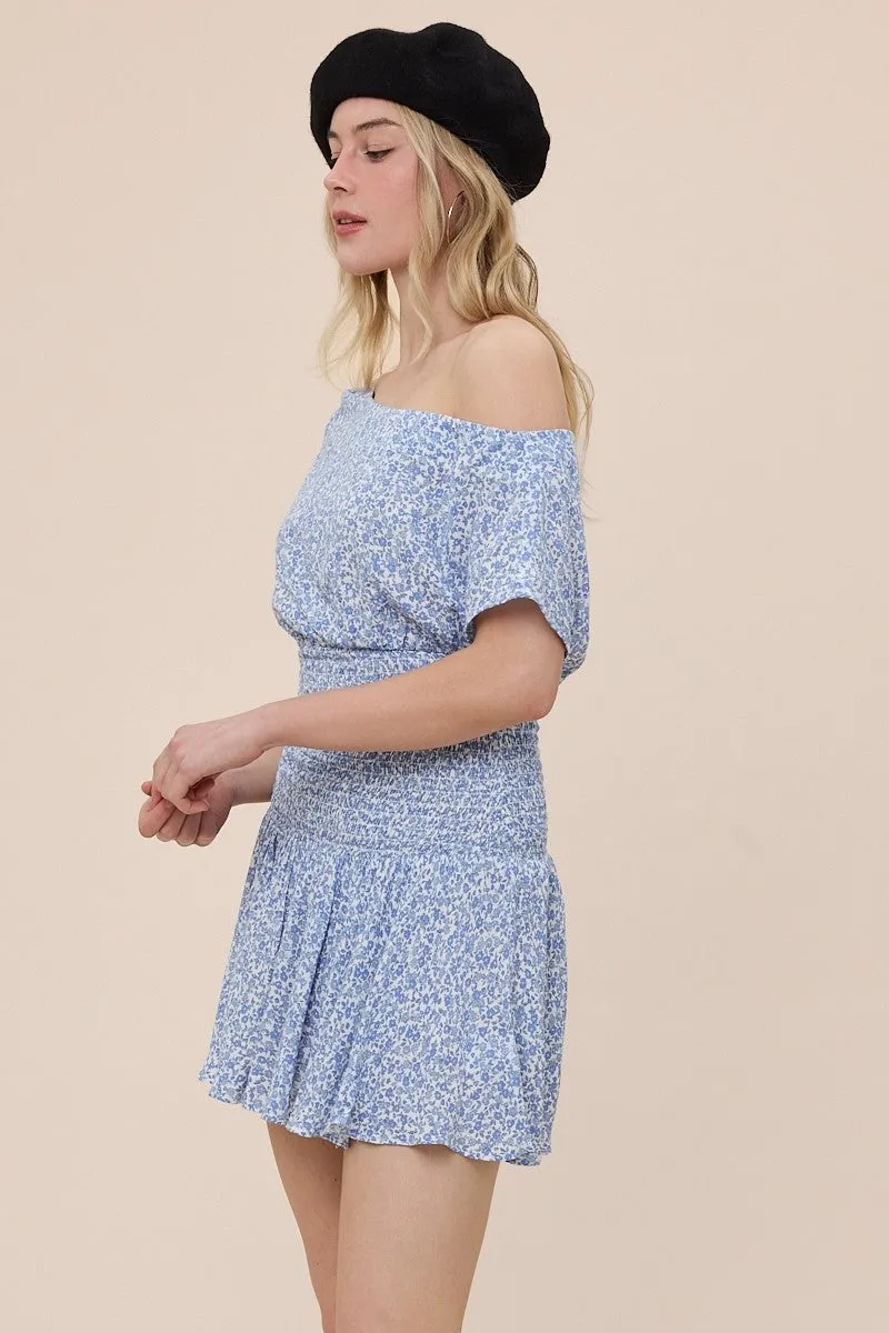 Roya Ditsy Blue Floral Drop Waist Mini sold by Boho Pink product image thumbnail 2