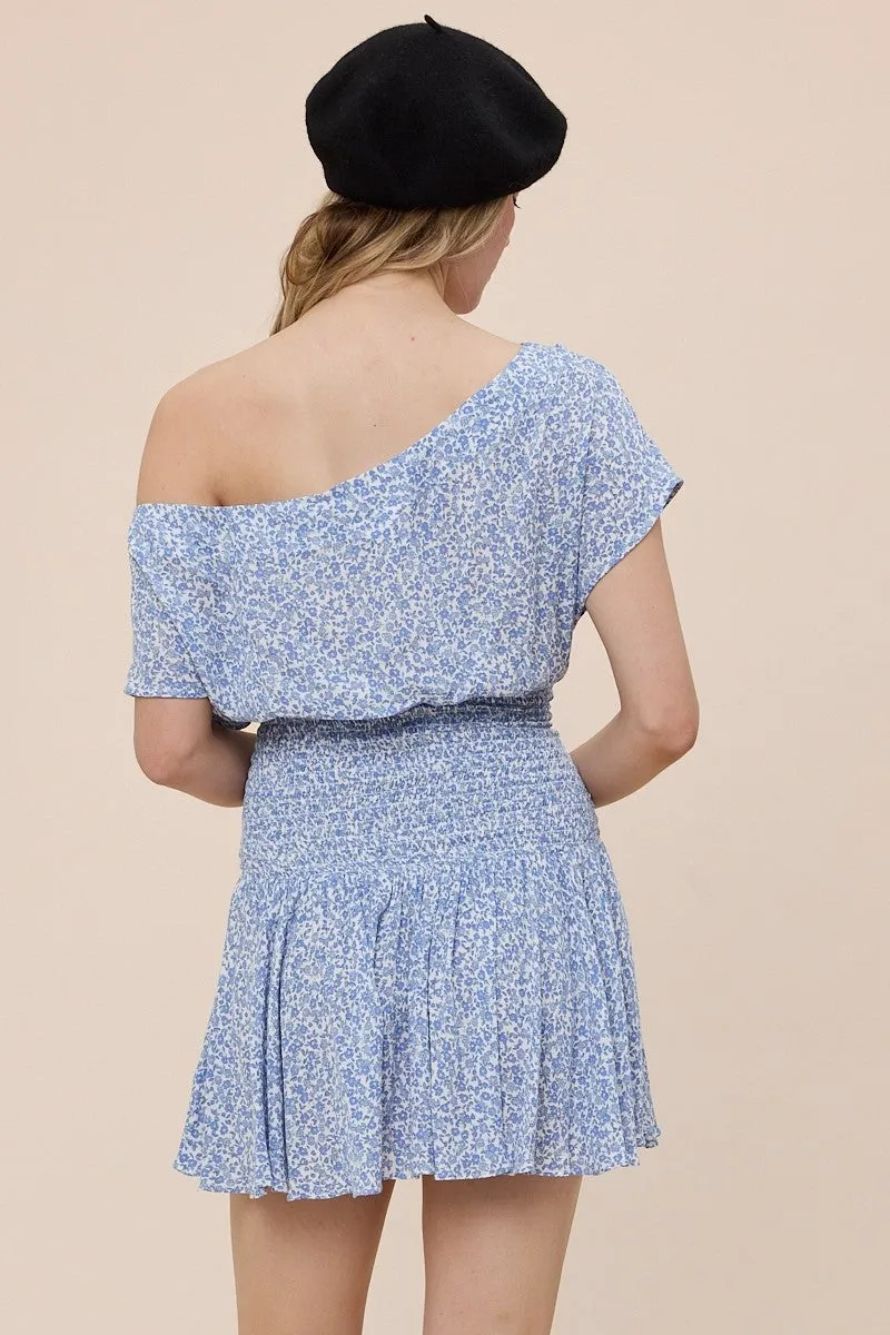 Roya Ditsy Blue Floral Drop Waist Mini sold by Boho Pink product image thumbnail 3