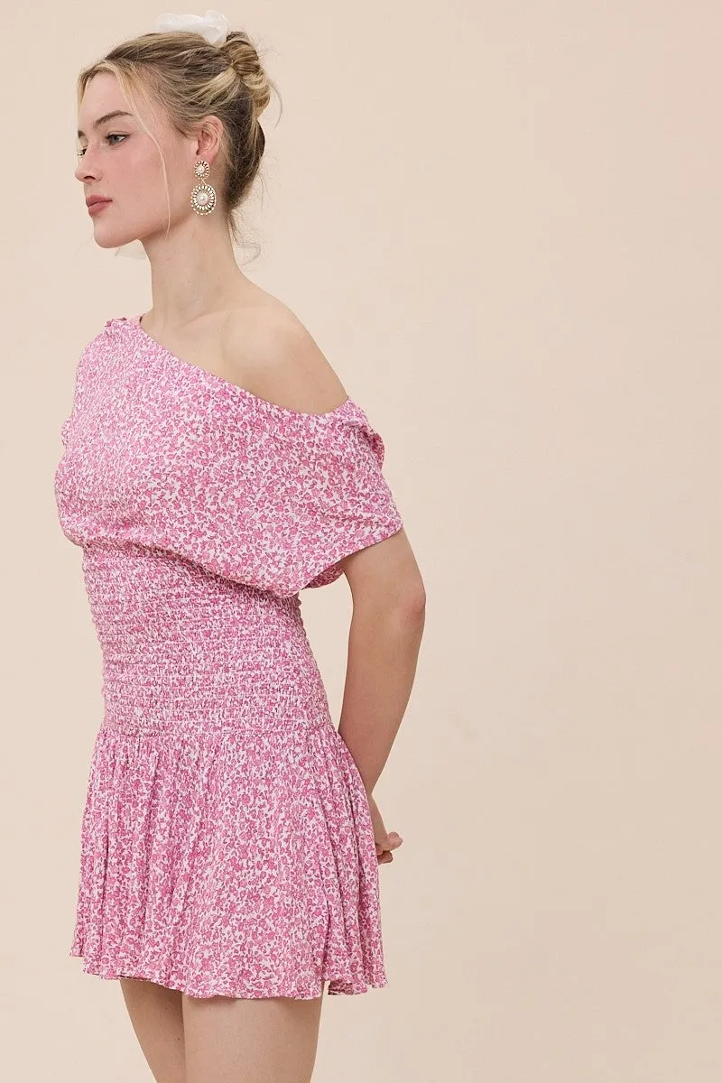 Roya Ditsy Pink Floral Drop Waist Mini sold by Boho Pink product image thumbnail 2