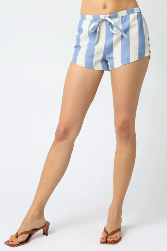 Mallorca Blue Striped Micro Shorts sold by Boho Pink
