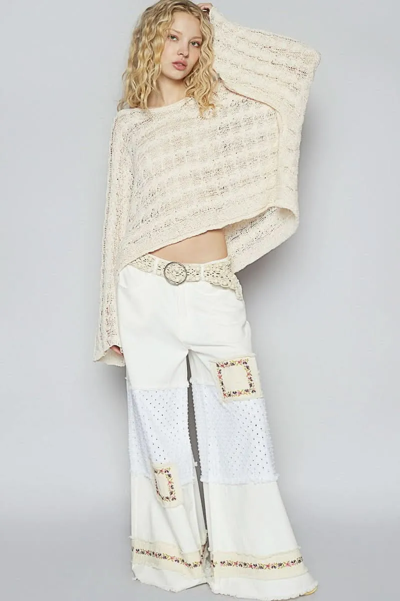Carmen Cream Oversized Sheer Sweater sold by Boho Pink product image thumbnail 4
