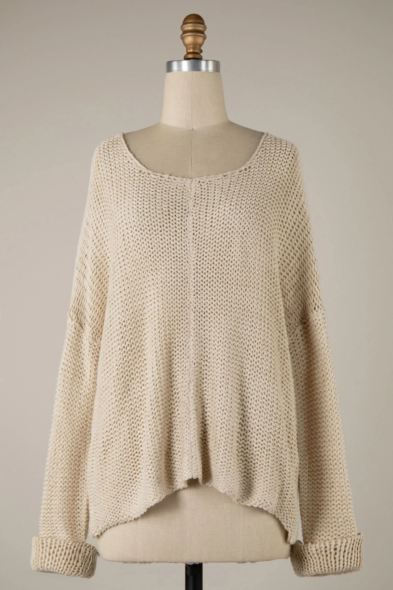 Bradford Beige Oversized Sweater sold by Boho Pink