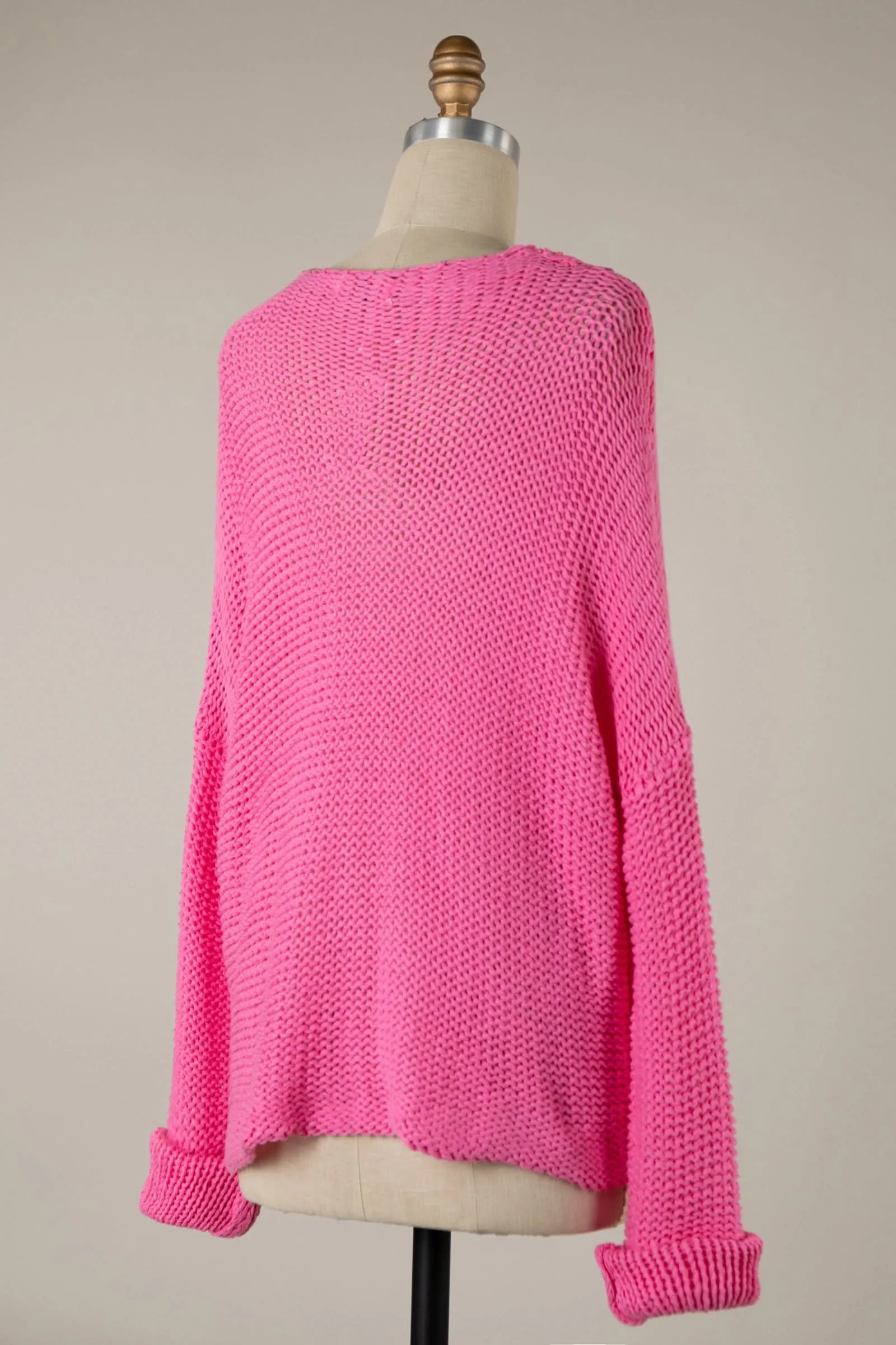 Bradford Hot Pink Oversized Sweater sold by Boho Pink product image thumbnail 3