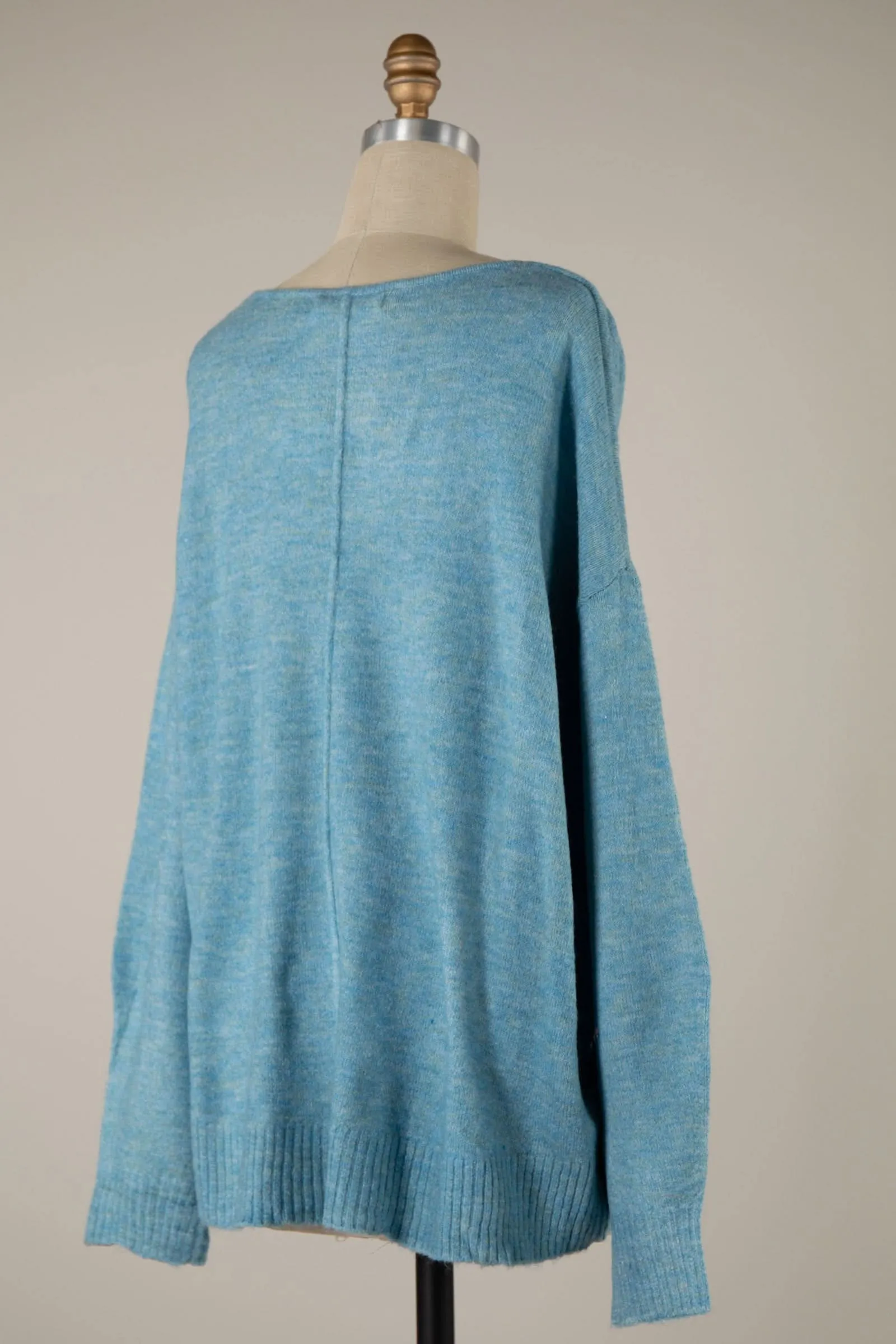 Sylvie Blue V-Neck Sweater sold by Boho Pink product image thumbnail 3