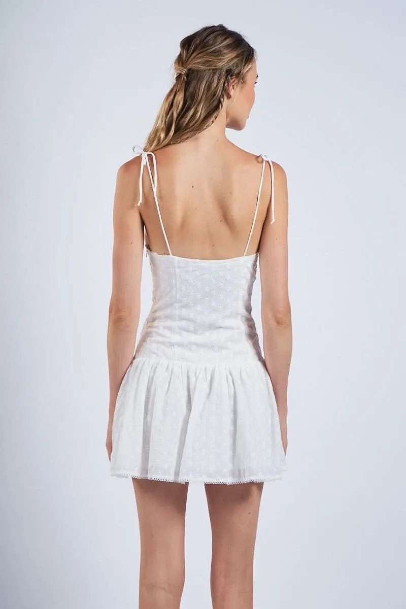 Marnie White Eyelet Mini Dress sold by Boho Pink product image thumbnail 5