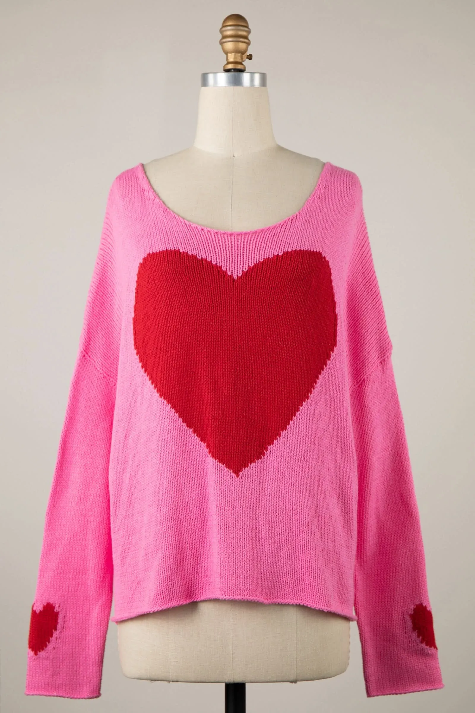 Love Ya Pink Oversized Heart Sweater sold by Boho Pink