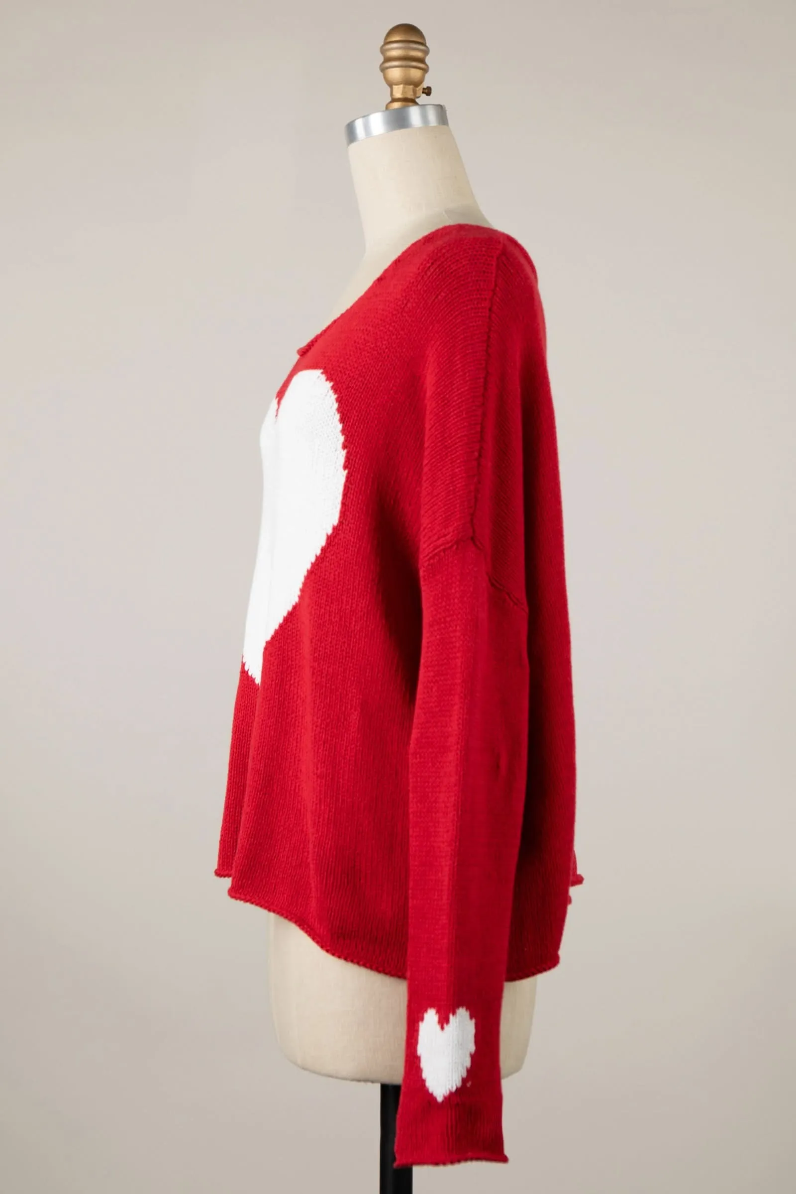 Love Ya Red Oversized Heart Sweater sold by Boho Pink product image thumbnail 3