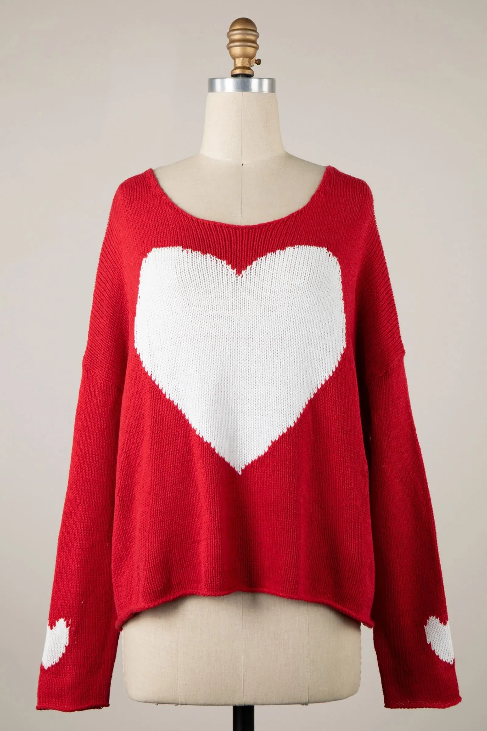 Love Ya Red Oversized Heart Sweater sold by Boho Pink product image thumbnail 2