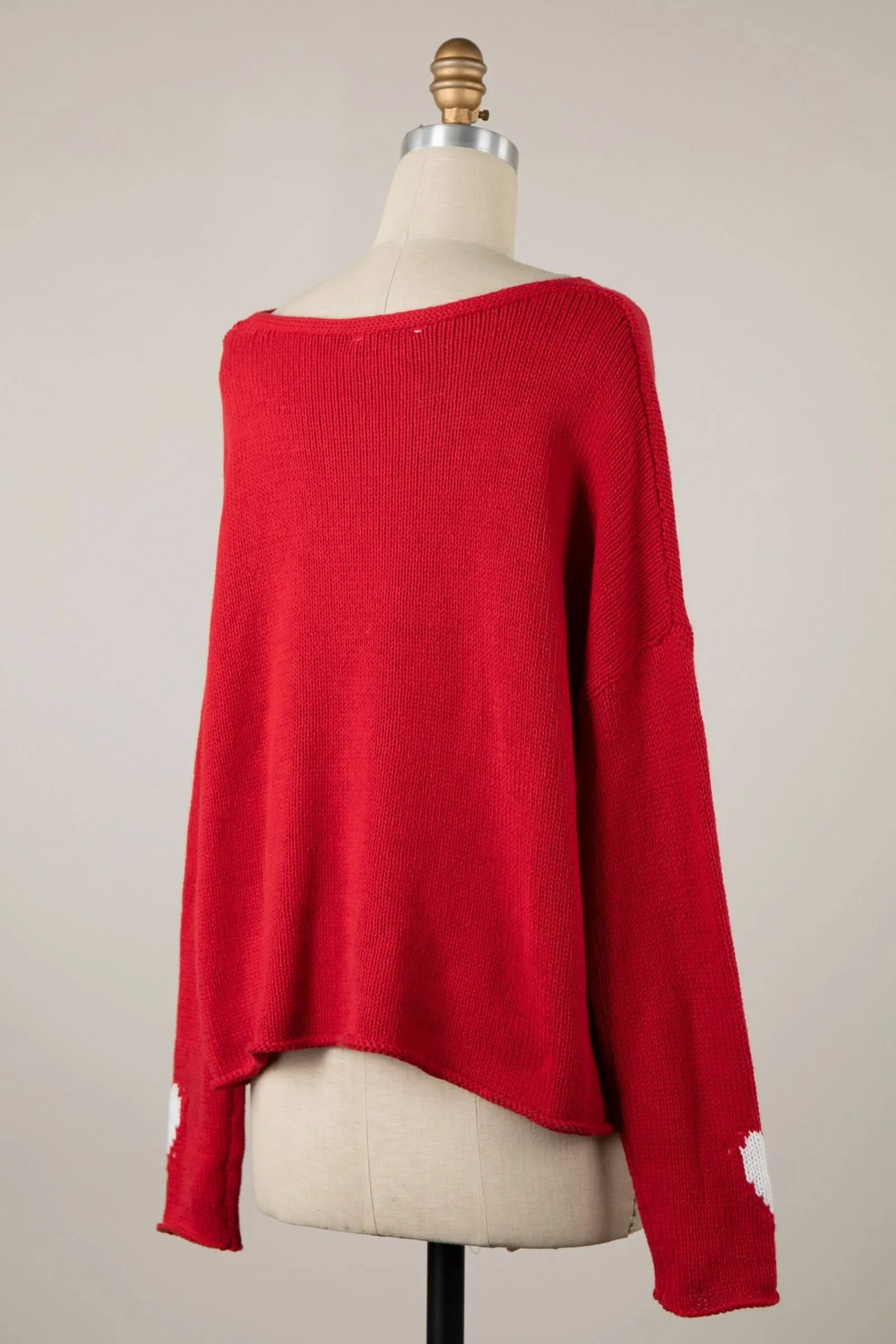 Love Ya Red Oversized Heart Sweater sold by Boho Pink product image thumbnail 4