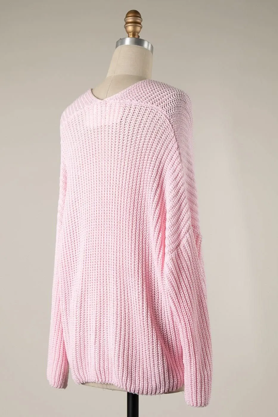Brynn Pink V-Neck Sweater sold by Boho Pink product image thumbnail 3