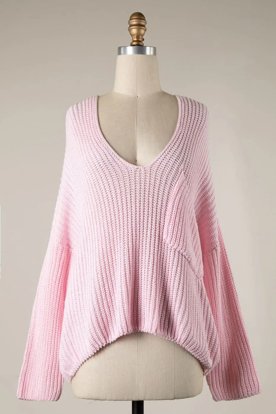 Brynn Pink V-Neck Sweater sold by Boho Pink product image thumbnail 2