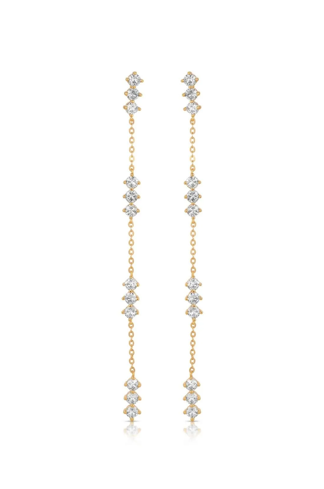 Ettika Linear Crystal Drop Earrings sold by Boho Pink product image thumbnail 2