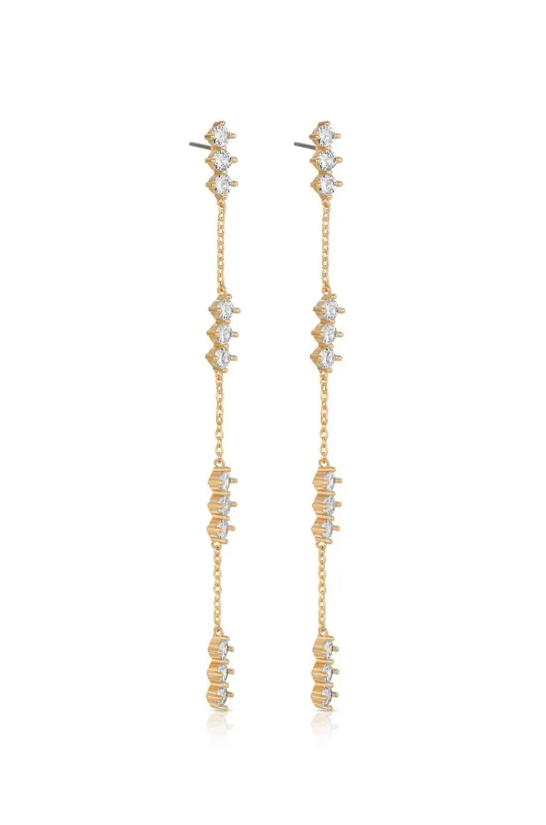 Ettika Linear Crystal Drop Earrings sold by Boho Pink product image thumbnail 4