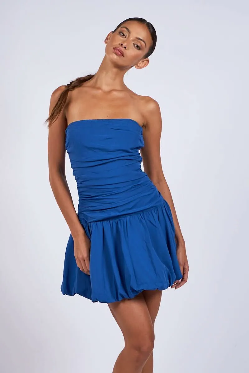 Marcuss Persian Blue Bubble Hem Tube Mini Dress sold by Boho Pink product image thumbnail 2