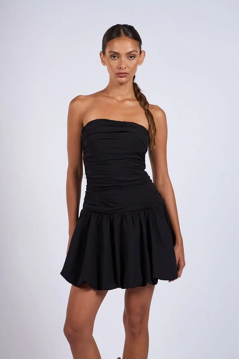 Marcuss Black Bubble Hem Tube Mini Dress sold by Boho Pink