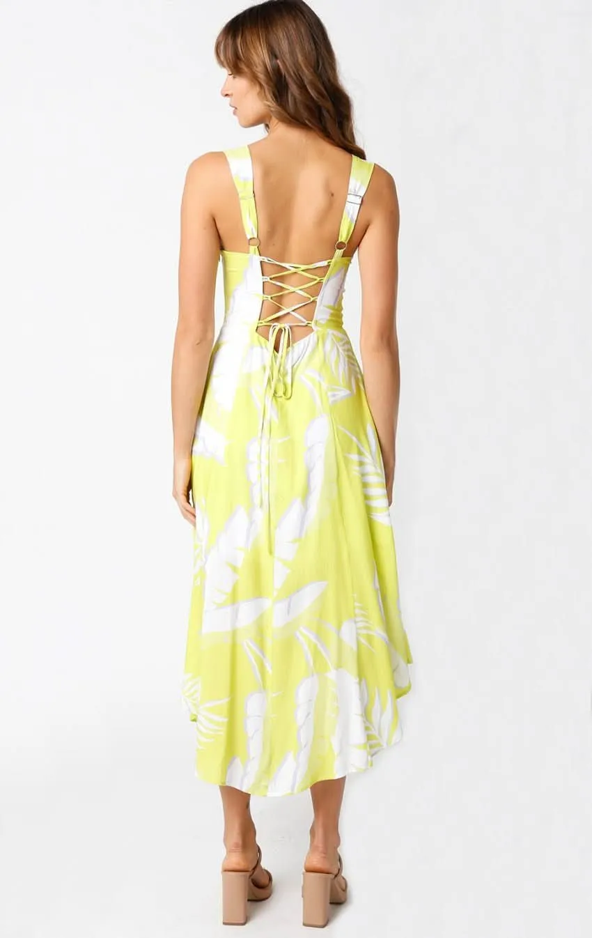 Ios Lime Floral Corset Midi Dress sold by Boho Pink product image thumbnail 3