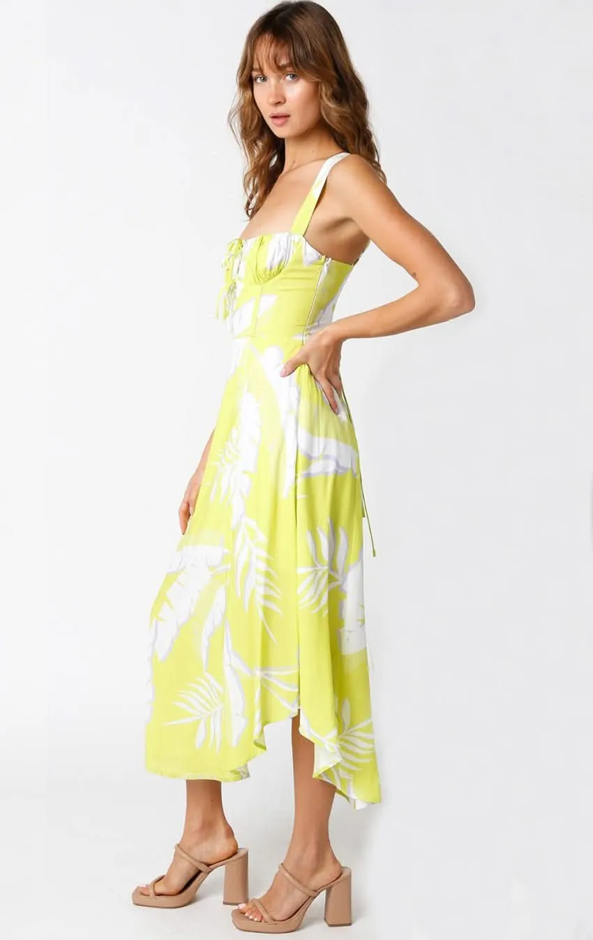 Ios Lime Floral Corset Midi Dress sold by Boho Pink product image thumbnail 2